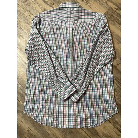 Peter Millar Summer Comfort XL Blue Pink Check Long Sleeve Button Up Shirt - Picture 6 of 8